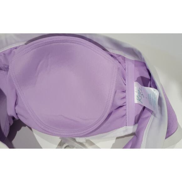 Kona Sol Plus Size Purple Terry Bandeau Bikini Top 14W NWOT - Picture 4 of 7